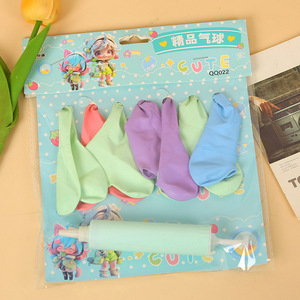 Cartoon Latex <b>Balloons</b> Set With <b>Pump</b> For Birthday Party Decoration Kids Gift Multicolor 6Pcs - Product Image 1