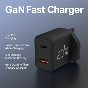 Cargador de Pared USB-C, Adaptadores de Corriente de Carga Rápida, Adaptador USB Tipo C Delgado con PD <span class=keywords><strong>Gan</strong></span>, Cargador de Doble Puerto USB-C de 20 W - Product Image 2