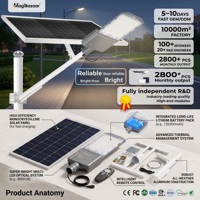 Projecteur LED MG120 500W IP67 solaire et à batterie, CCT dimmable, avec télécommande, pour la sécurité, éclairage commercial de passerelles et de terrasses