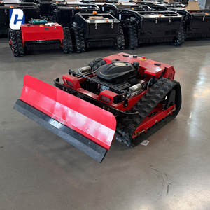 Small Remote-controlled <strong>Lawnmower</strong> with 550mm Cutting Width, Zero-turn Capability, and an Attached Snow <strong>Plow</strong> - Product Image 4