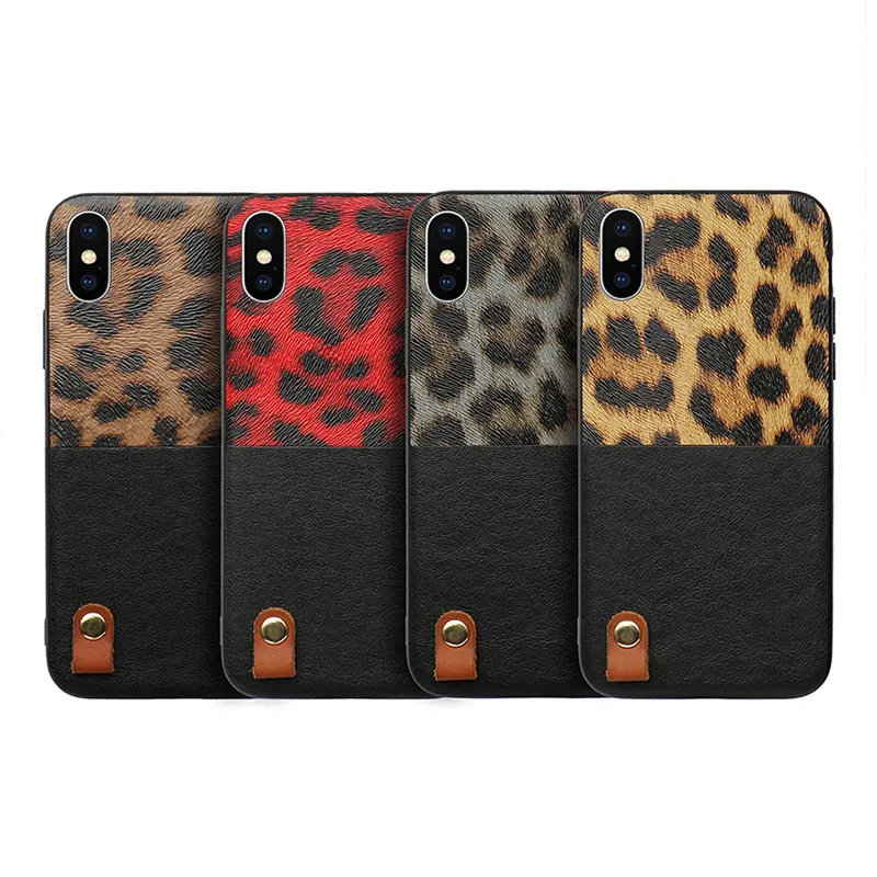 Custodia morbida antiurto per telefono cellulare in pelle PU con stampa leopardo per IPhone 13 12 11 Pro Max