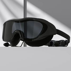 2026 <b>large</b> <b>frame</b> wide view Swimming Glasses integrated earplugs Anti-Fog Swimming Goggles For Adult - Product Image 1