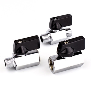 Válvulas de bola mini JIN de 1/2 pulgada con roscas internas y externas, cuerpo de cobre niquelado para uso en la industria de agua, gas y petróleo. - Product Image 2