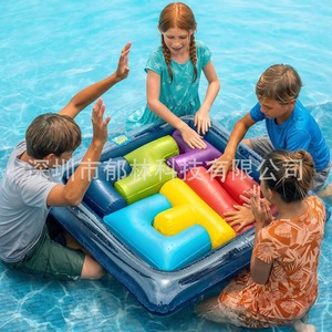 Tapis de jeu aquatique gonflable rectangulaire en PVC pour enfants, 137-168 pouces x 121-152 pouces - Product Image 5