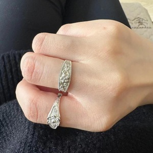 Anillo de Plata Pura S925 Retro Chino para Mujer, Estilo Hip-Hop, Anillo Abierto con Flor de Ciruelo Envejecida - Product Image 5
