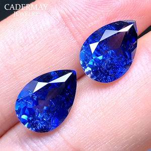 Cadarmay Synthetic Sapphire Pear Cut Blue Loose Stone For Jewelry Making - Product Image 3