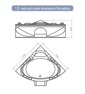 Salle de bain autoportante en porcelaine dkb <span class=keywords><strong>dylan</strong></span> bain à remous à jets léger baignoire spa baignoire avec jupe - Product Image 5