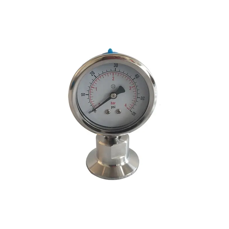 Wz 1.5Inch Sanitaire Vacuüm Drukmeter Met Gemonteerde Membraanafdichting Ss316 Tri Klem Drukmeter