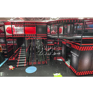 Sân chơi thương mại thiết bị cho người lớn trẻ em tương tác Ninja tag arenas phiêu lưu Trampoline phòng tập thể dục trở ngại khóa học - Product Image 5