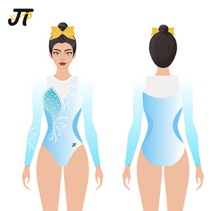Maillot de Gimnasia Rítmica de Una Manga para Competencia - Niñas Manga Larga <span class=keywords><strong>11</strong></span>-12 Años Niños Ropa de Danza Acrobática - Product Image 2