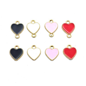 Breloques en alliage de zinc en forme de cœur, pendentif double pour la fabrication de bijoux, accessoires de bricolage, cadeau unisexe, origine Yiwu F0108 - Product Image 1