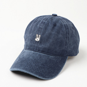Gorra de Béisbol de Algodón Lavado con Bordado de Conejo, Unisex, Protección Solar para Exteriores - Product Image 2