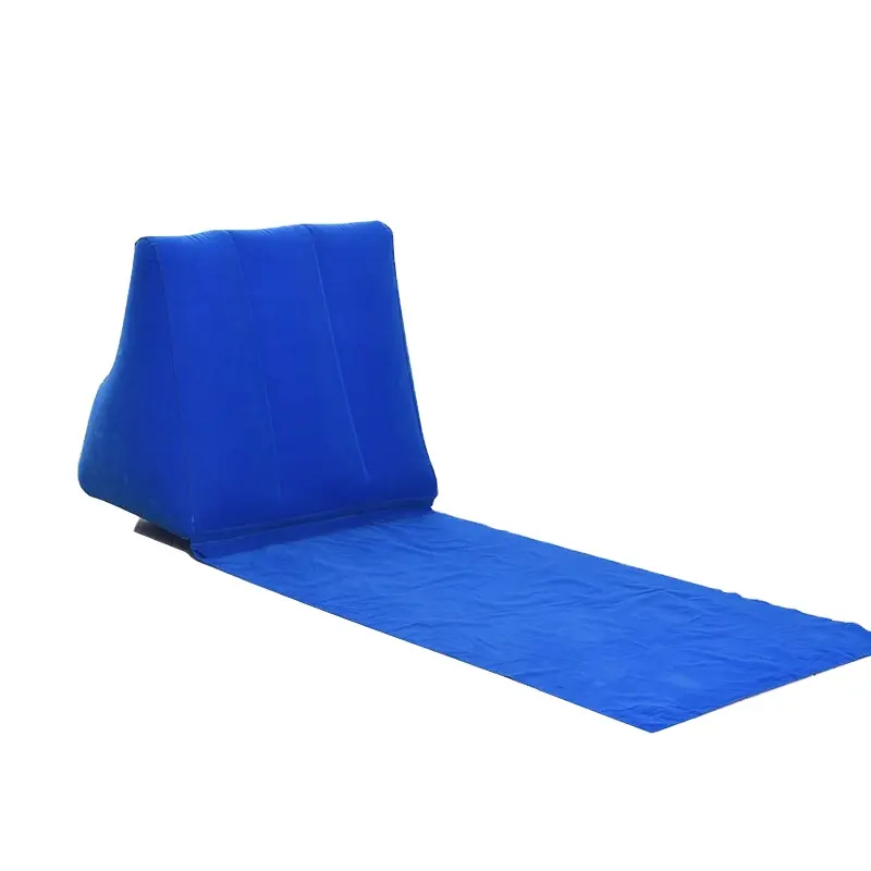 Cojín de flocado triangular grueso para exteriores, cojín inflable de PVC para playa