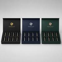 Boîte personnalisée en carton noir magnétique avec estampage or pour flacons de peptides de 3 ml, avec divers compartiments pour emballage de flacons