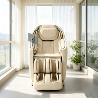 Sillón de Masaje Comercial de Cuero y Madera, Reclinable Premium de Gravedad Cero, Masaje Corporal Completo con Rodillos Inteligentes 4D para Oficinas de Abogados
