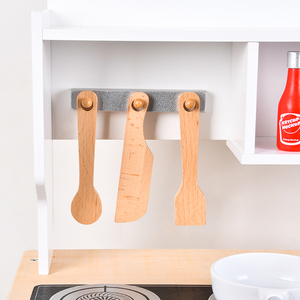 Ahşap oyun mutfak seti çocuklar için genişletilmiş depolama ile gerçekçi özellikler - Product Image 5
