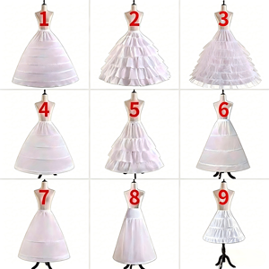 <span class=keywords><strong>Jupon</strong></span> de Robe de Mariée pour Femme avec 6 <span class=keywords><strong>Cerceaux</strong></span> Crinoline Intérieure Jupe Lolita Doublée Jupe Tutu <span class=keywords><strong>Jupon</strong></span> de Mariée Technique à Volants - Product Image 1