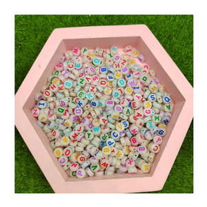 Cuentas Acrílicas del Alfabeto al por Mayor, Cuentas Luminosas con Letras en Inglé<span class=keywords><strong>s</strong></span> para Hacer Pulseras, Accesorios de Joyería DIY, 500g/bolsa - Product Image 2