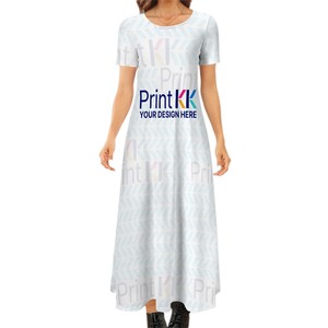 Vestido largo vintage de cuello redondo con imagen personalizada y forro de cintura elástica con volantes para talla de fiesta, suministro directo de estilo vintage de verano para el día de fiesta - Product Image 6