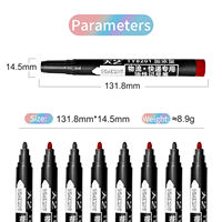 Marqueur permanent écologique promotionnel pour tableau blanc, pointe biseautée, marqueur industriel, matériau PP magnétique, largeur 4 mm, pour l'école