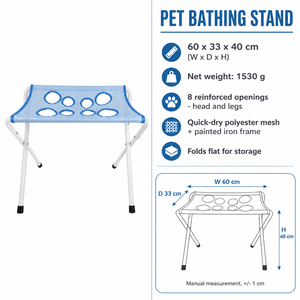 Soporte de Baño <span class=keywords><strong>para</strong></span> Mascotas YAOYUE, Plegable, con Red de Malla, 60x33x40cm, Azul/Gris/Rosa, <span class=keywords><strong>para</strong></span> <span class=keywords><strong>Perros</strong></span> y Gatos - Product Image 3