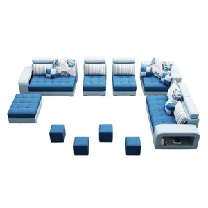7 lugares em forma de u, sofá de luxo moderno, design de casa, sala de estar, conjunto de sofá