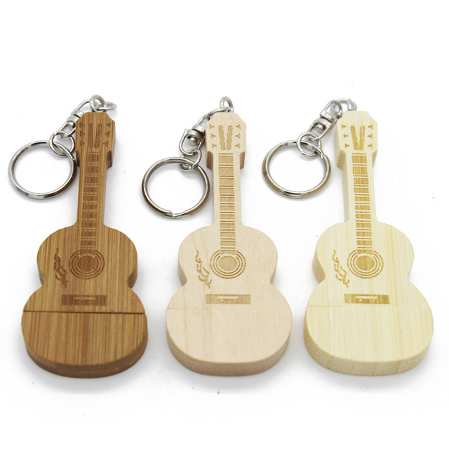 Wedding Gift Wooden Memory Stick Guitar Shape Usb Flash Drives 8gb 16gb 32gb 64gb 128gb Cle Usb 3.0 Pendrive U Disk