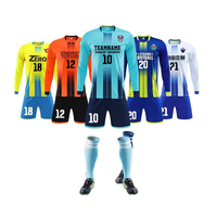 Ensemble de survêtement de football pour hommes Kuest, short et maillot à manches longues, tenue de football, ensembles d'uniformes d'entraînement de football, personnalisable