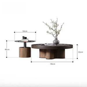 <span class=keywords><strong>Mesa</strong></span> de Centro de Lujo con Superficie de Madera con Borde Ondulado y Patas Curvas de Madera Contrachapada - Product Image 3