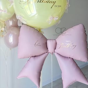 New Eco-Friendly <b>Matte</b> Color Handheld Bowknot Aluminum Balloons Foil Bow Birthday Party Balloon Garland Baby <b>Shower</b> Decor - Product Image 4