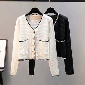 Maglione da donna KD <span class=keywords><strong>bianco</strong></span> puro stile coreano <span class=keywords><strong>Cardigan</strong></span> lavorato a maglia da donna a maglia a manica lunga da donna - Product Image 5