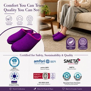 Pantuflas Ligeras de Fieltro para Mujer, Antideslizantes, con Suela de Látex, Punta Redonda Suave, para Otoño e Invierno, Uso en Interiores y Dormitorios - Product Image 5