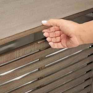 Panier à linge pliable en bois de bambou, organisateur de rangement écologique, motif rond gris, style coloré pour un usage domestique - Product Image 4