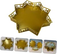 Plateaux en métal doré de luxe pour l'Aïd Moubarak, décorations de table pour le Ramadan, conteneurs à fruits, ornements