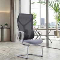 Chaise de bureau d'étude à domicile en tissu moderne bon marché avec accoudoir fixe Design ergonomique noir pour les réunions