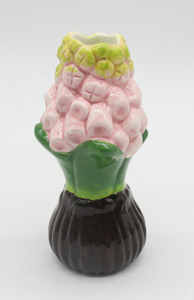 Vase en céramique en forme de <span class=keywords><strong>crocus</strong></span> blanc et violet avec tige verte et base marron, ornement de table décoratif - Product Image 5