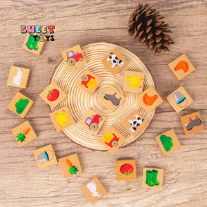 Juguete de rompecabezas de animales de dominó de madera, bloques de construcción de Educación Temprana, juguete de entrenamiento sensorial Montessori de madera para niños - Product Image 3