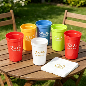 Gobelet en plastique givré imprimé sérigraphié avec logo personnalisé, 350 ml, gobelet de stade réutilisable, décoration de fête de mariage, gobelets en vrac pour fournisseur - Product Image 1