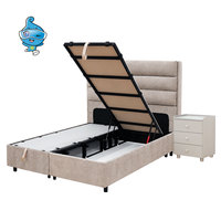 Lit simple/double modulaire en bois massif européen, moderne et minimaliste, réglable en hauteur, avec rangement et veilleuse, écologique et compact