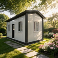 Maison conteneur préfabriquée modulaire à toit triangulaire, style rustique, pour villa de vacances