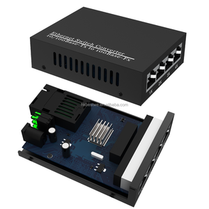 Transceptor de Fibra Óptica de 25KM, Conversor de Medios Ópticos 10/100Mbps, 4 Puertos RJ45, Conversor Transceptor de Puerto SC Monomodo - Product Image 3