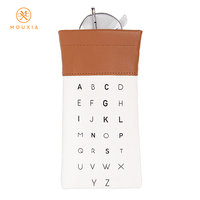 Étui à lunettes en toile imprimée alphabet avec fermeture à pression en PU, 3 couleurs, logo personnalisé, impression en relief or et argent, sac de rangement pour lunettes
