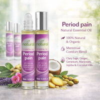 Roll-on Apaisant Douleurs Menstruelles aux Huiles Essentielles Naturelles – Botanique, Voyage & Nomade, Soulage les Spasmes, Régulation Douce – Personnalisable OEM