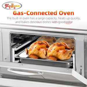 Durevole gamma a Gas a 4 fuochi commerciale con Grill e forno-costruito per un uso pesante quotidiano in steakhouse e punti per barbecue - Product Image 3