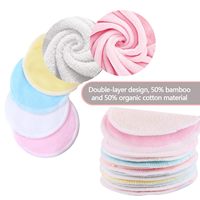 Tampons démaquillants réutilisables écologiques en bambou à 2 couches (lot de 16) avec 2 sacs pour le lavage et le rangement