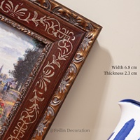 Peintures décoratives de paysages européens et de fleurs, impressions haute définition, art mural vintage, cadre en bois, à suspendre, pour mariage