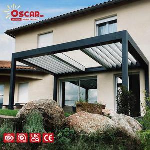 Carpa para Exteriores Resistente a la Intemperie con Estructura Metálica y Pérgola Retráctil Estilo Romano para Jardín, Patio y Picnics - Product Image 1