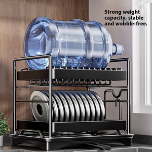 Bán Chạy Nhất Bền Vững Hai Lớp Kim Loại Món Ăn Nhà Bếp Giá Đa Chức Năng Khô Lưu Trữ Cho Đồ Ăn Làm Sạch Hiện Đại - Product Image 4