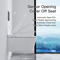 Pas de pression d'eau ouverture automatique couvercle siège chauffant céramique sanitaire intelligent cuvette de toilette mur suspendu ensemble de toilette