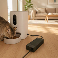 Adaptateur de chargeur rapide DC 12V 10A 120W ignifuge en matériau PC V-0 pour distributeurs de nourriture pour animaux de compagnie, chargeur de batterie au lithium